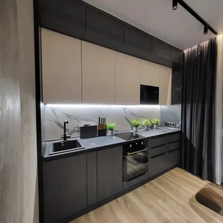 Кухня Бетон темный Бетон светлый Софт Латте