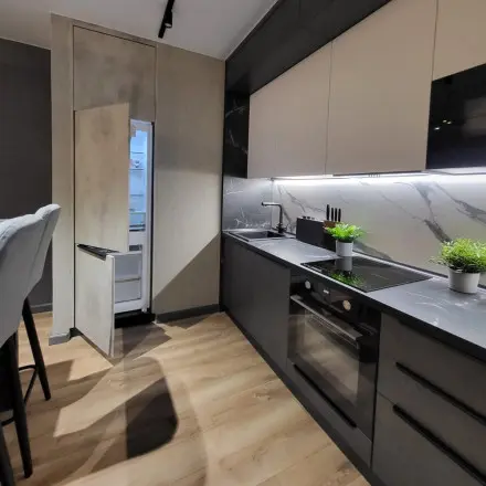 Кухня Бетон темный Бетон светлый Софт Латте