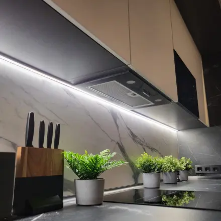 Кухня Бетон темный Бетон светлый Софт Латте